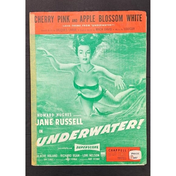 Chappell & Co. Other - Vintage Underwater Sheet Music Jane Russell Cherry Pink Apple Blossom White 1951